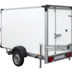 A white trailer isolated on white back